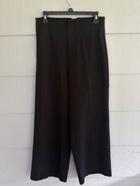 Zara Women’s Black Wide Leg High Waisted Tailored Trousers Pants Size M Office